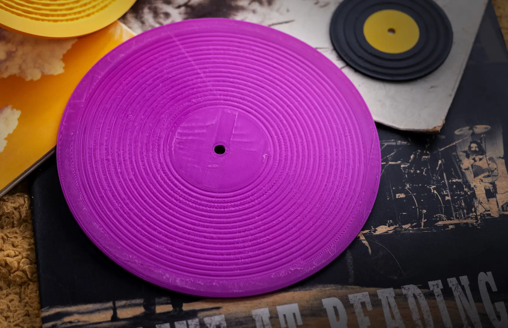 Pink Kräftsound development print photographed among earlier test pieces